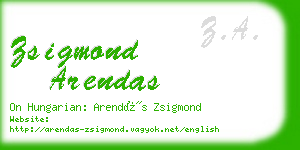 zsigmond arendas business card